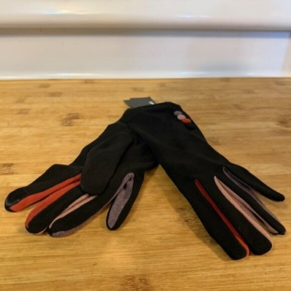 Retro Faux Suede gloves with multi color blocking - NWT - Picture 11 of 16